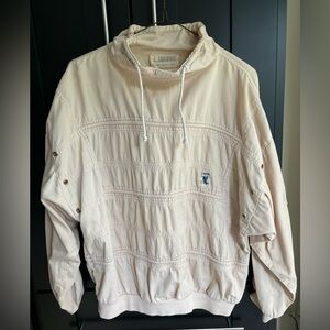 J. Taverniti RARE-hanmade cotton canvas pullover with draw string standup neck.